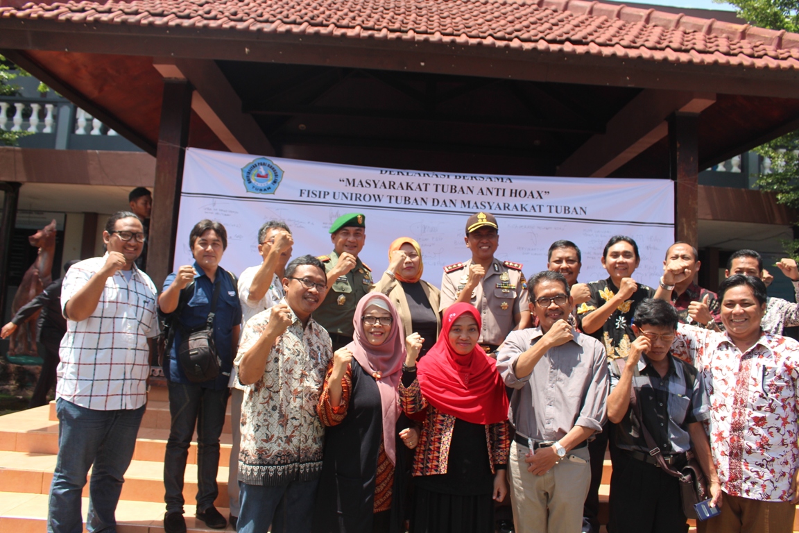 Forpimda Tuban Deklarasi Masyarakat Anti Hoax Bersama Prodi Ilmu Komunikasi Unirow